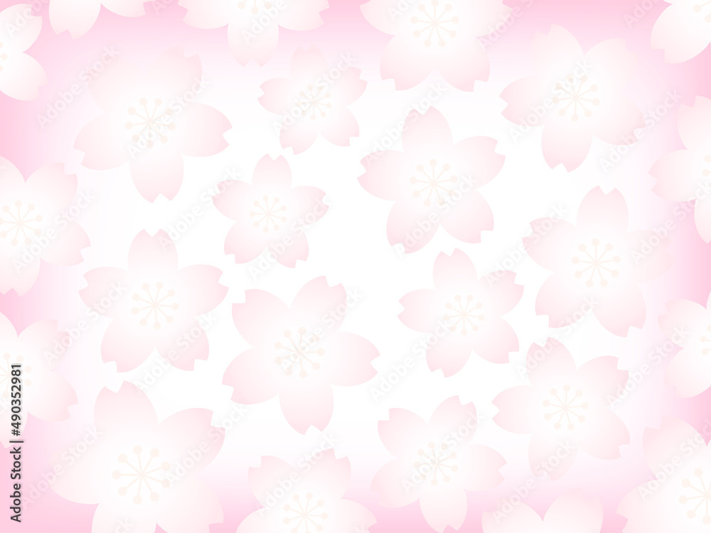 パステルカラーの桜の花の背景画像/ピンク