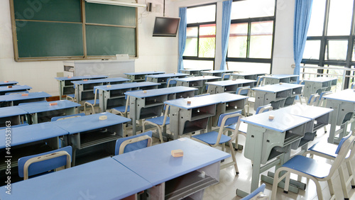 Empty classroom with chairs, desks.. © xy