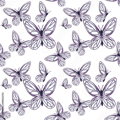 seamless pattern with butterflies © Natalya