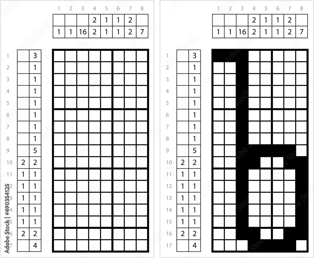 Alphabet B Lowercase Nonogram Pixel Art M_2203001 Stock Vector | Adobe ...