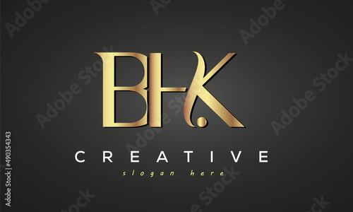 BHK creative luxury logo design photo