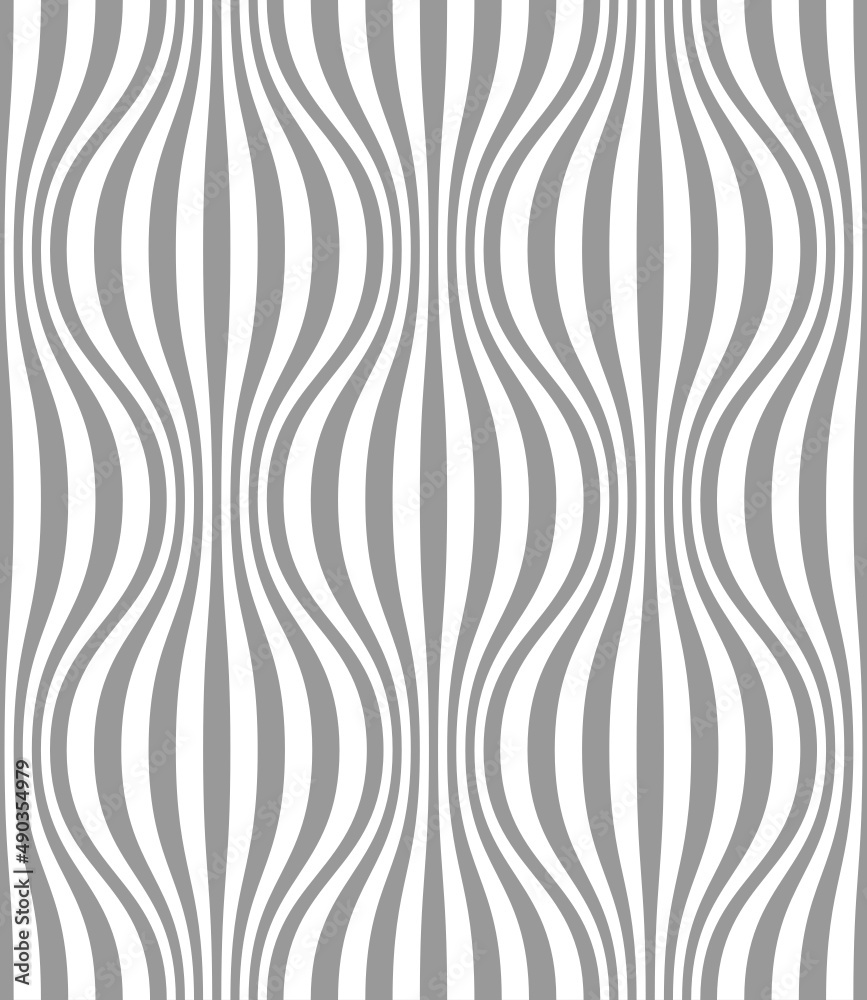 Vector seamless texture. Modern geometric background with wavy lines.