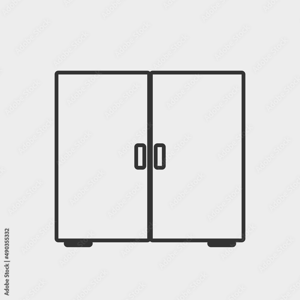 Cupboard vector icon illustration sign Cupboard vector icon illustration sign
