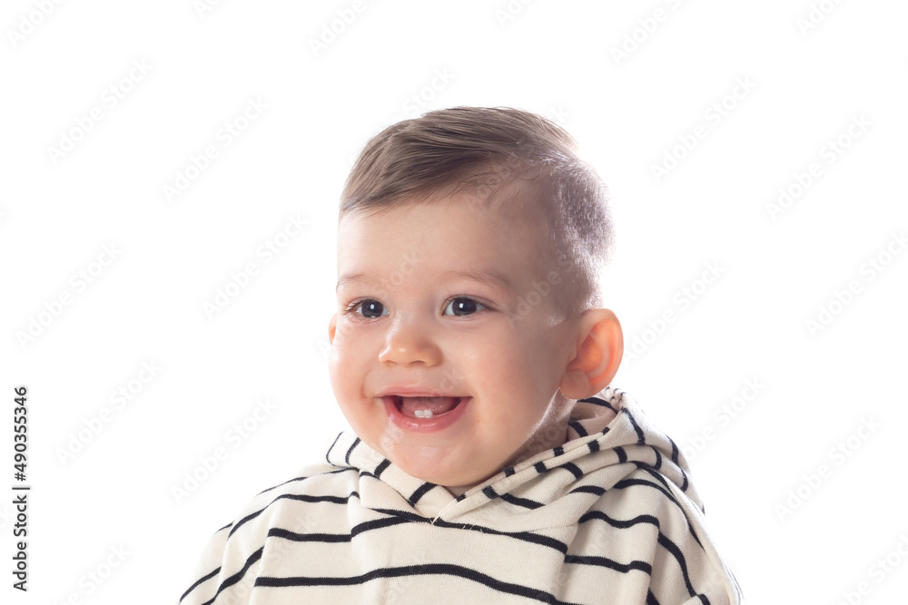 Little baby boy in stylish casual clothing smiling Little baby boy in stylish casual clothing smiling