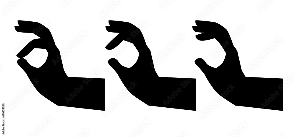Simple Silhouette Vector Set 3 Woman Hand Holding or Receive Something Simple Silhouette Vector Set 3 Woman Hand Holding or Receive Something