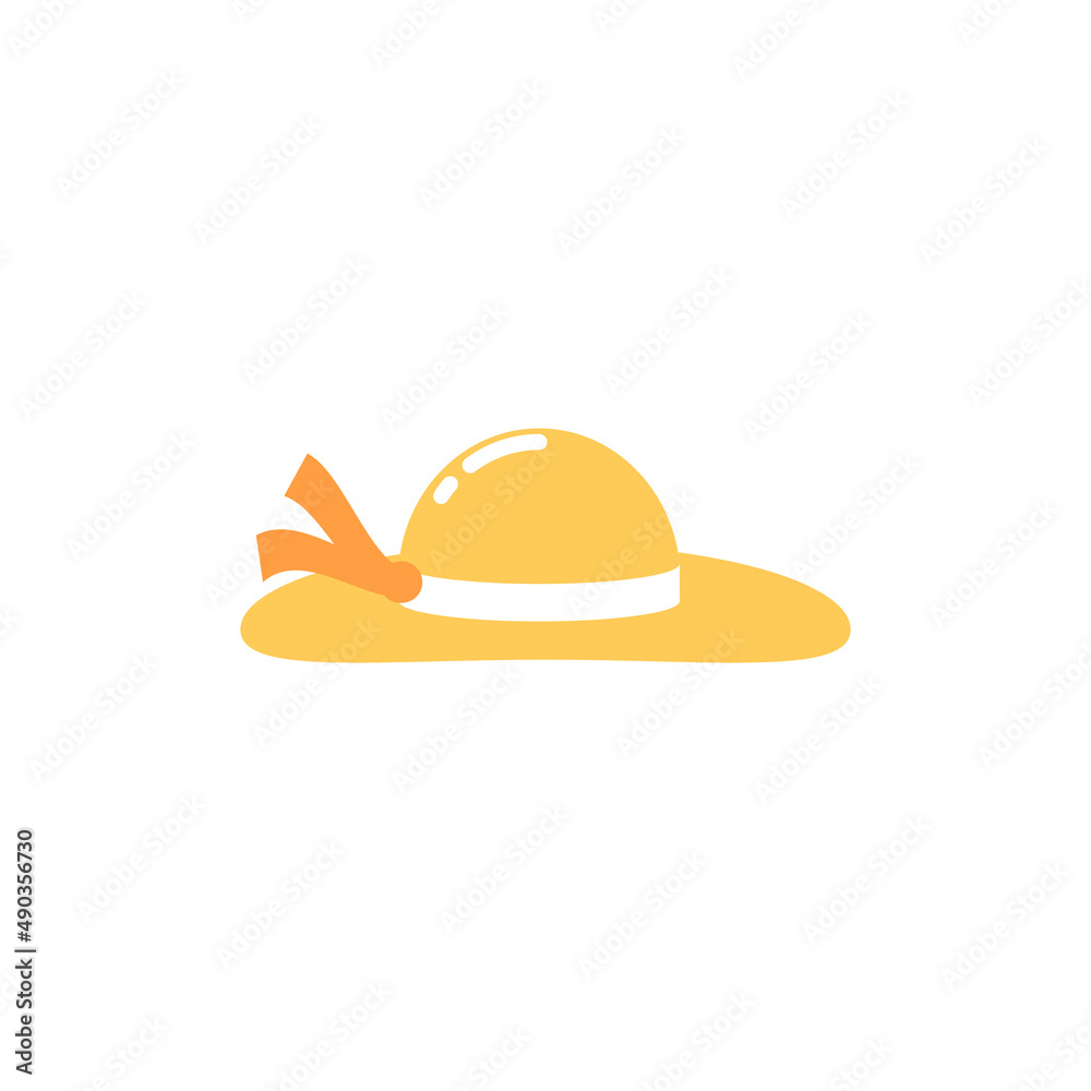 Cartoon straw hat icon, Vector and Illustration. Cartoon straw hat icon, Vector and Illustration.