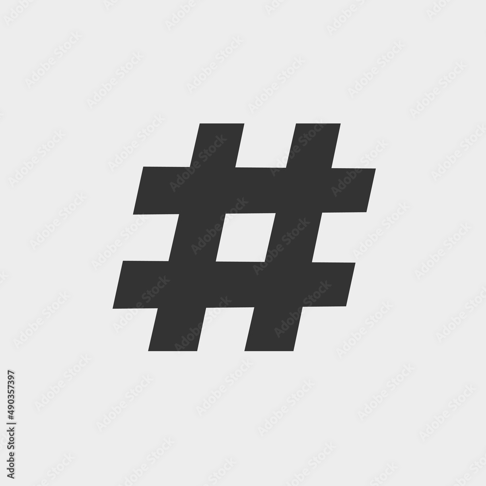 Obraz premium Hashtag vector icon illustration sign