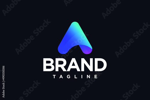 Modern letter A tech logo design