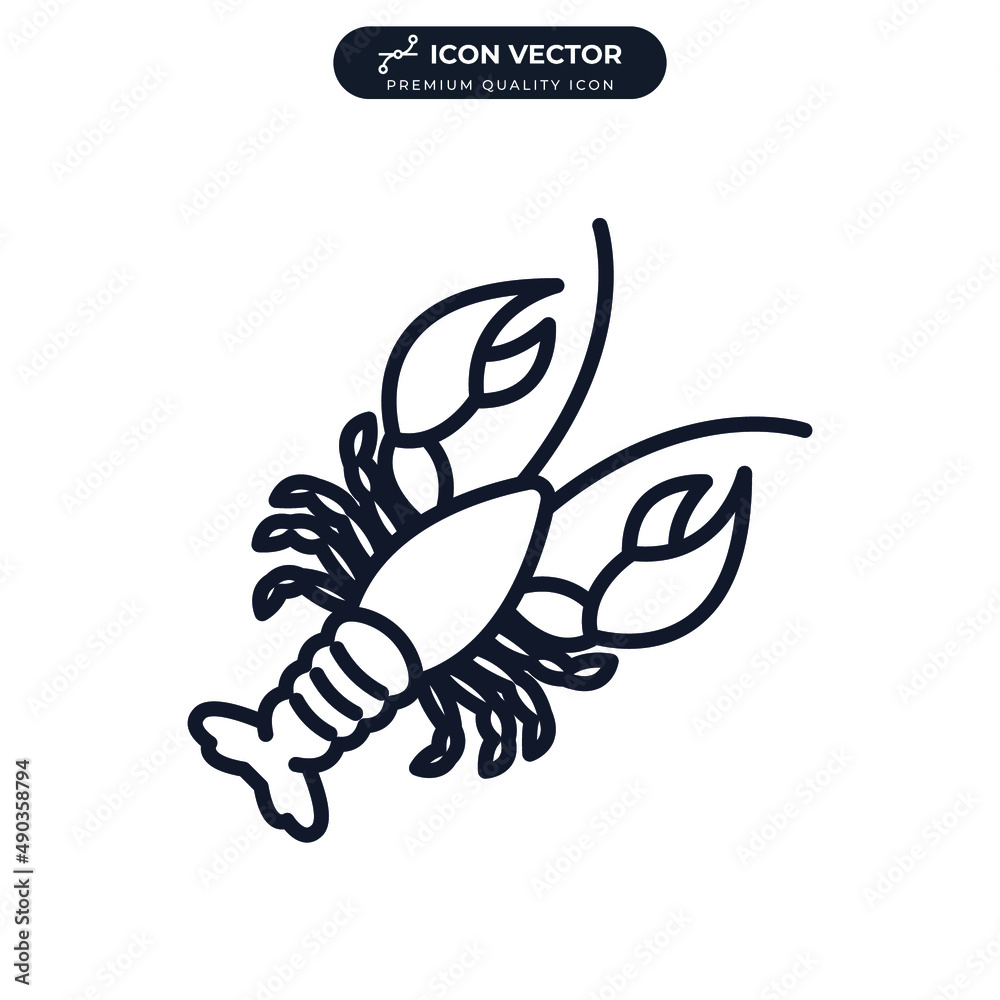 lobster icon symbol template for graphic and web design collection logo vector illustration