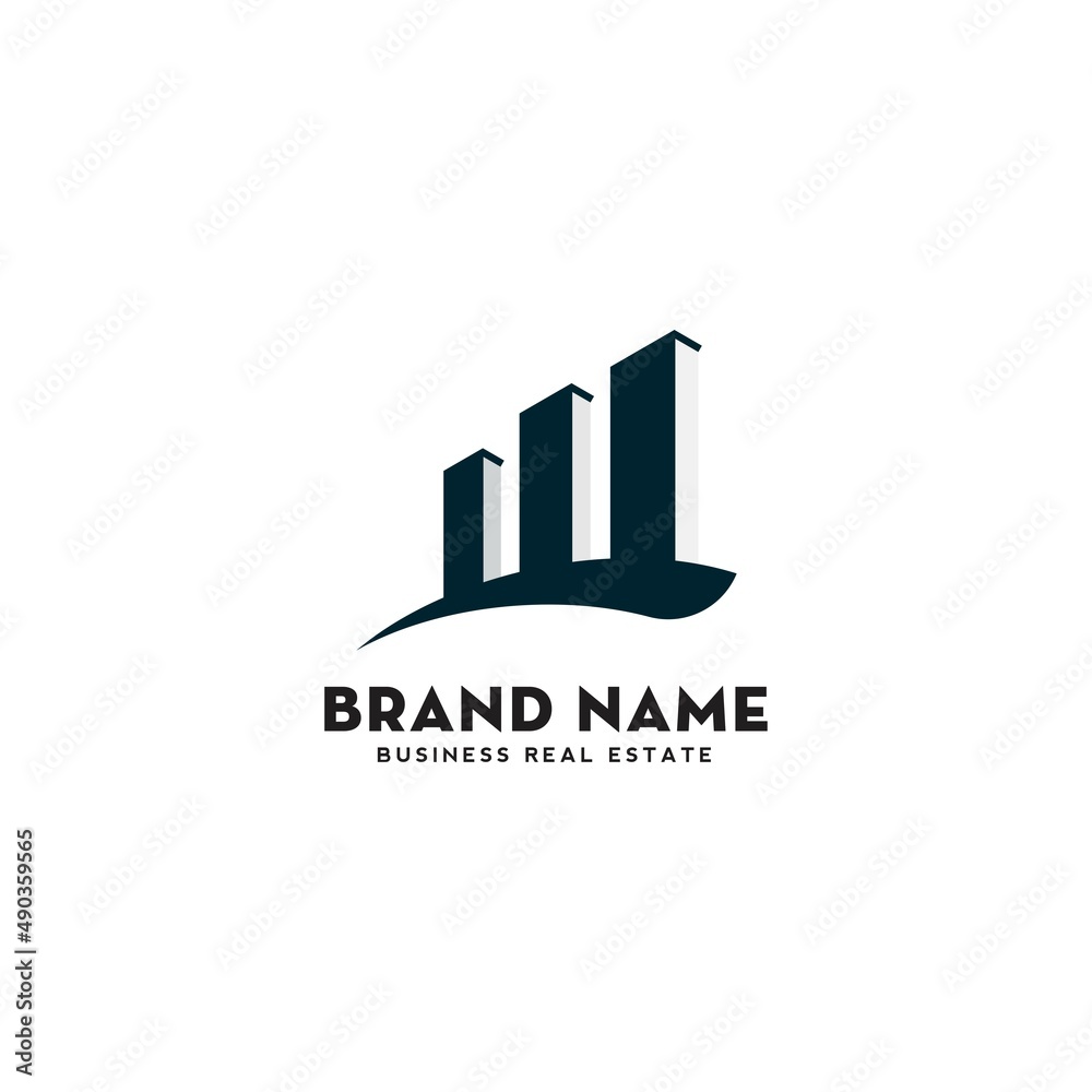 abstract building real estate logo design, skyline city logo ideas, icon apartment company, business investment, silhouette template vector