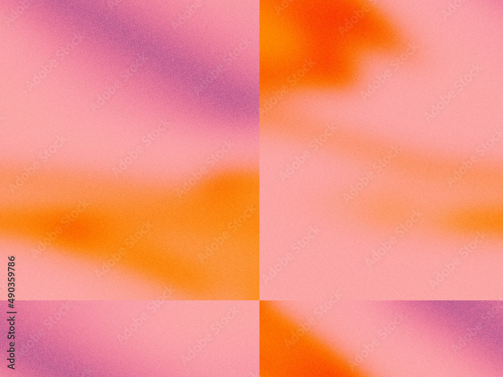 Grainy texture bright gradient background Abstract offset pink orange purple backdrop Futuristic retro design - obrazy, fototapety, plakaty 