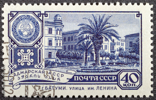USSR - CIRCA 1960: A Stamp printed in the USSR shows the Adzharsky independent Soviet socialist republic. Batumi, circa 1960 photo