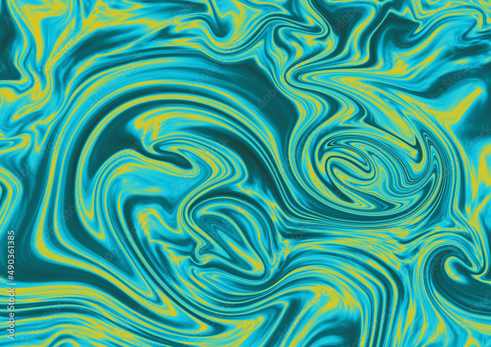 green and yellow fluid liquid flow abstracts design shape motion movement background
