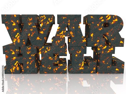 WARR HELL concept from volcanic lava photo