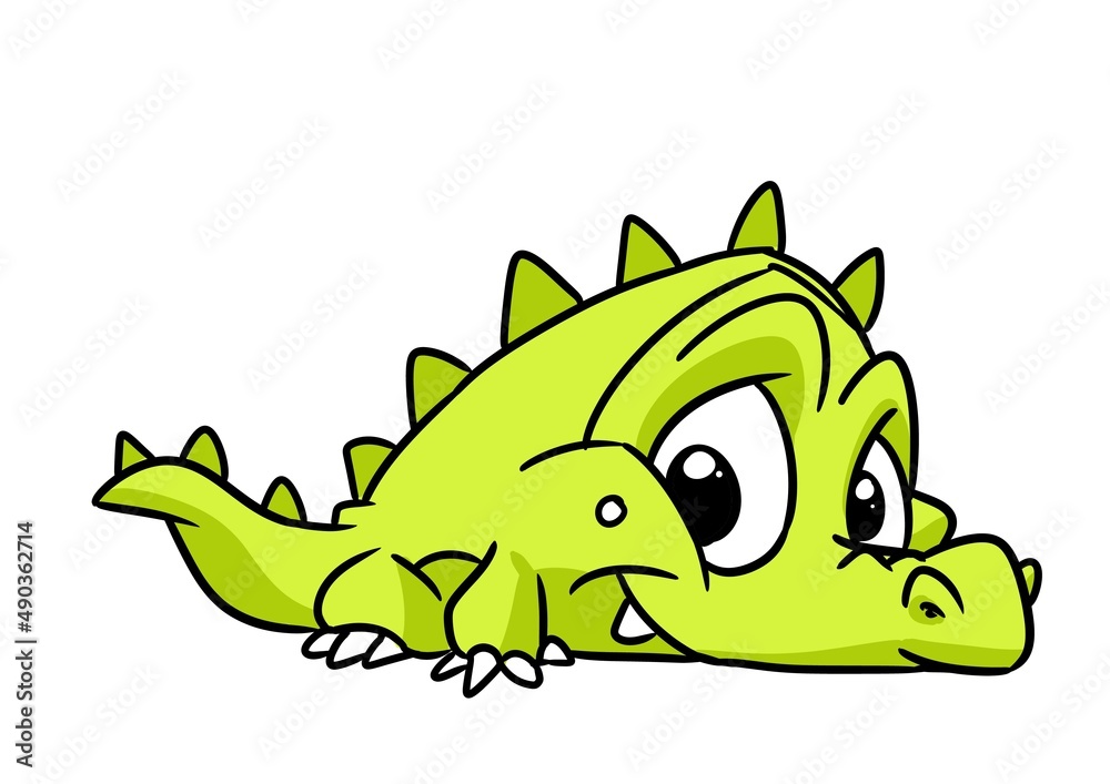 Fototapeta premium Small crocodile animal reptile character illustration cartoon