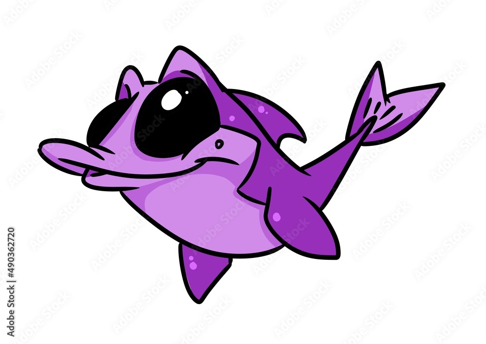 Obraz premium Little fish parody animal eyes character illustration cartoon