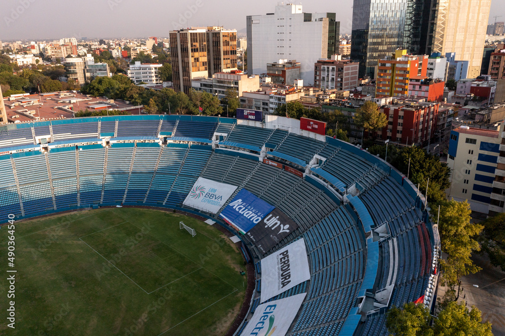 Estadio Ciudad de los Deportes antes Estadio Azul. CDMX, Enero de 2022