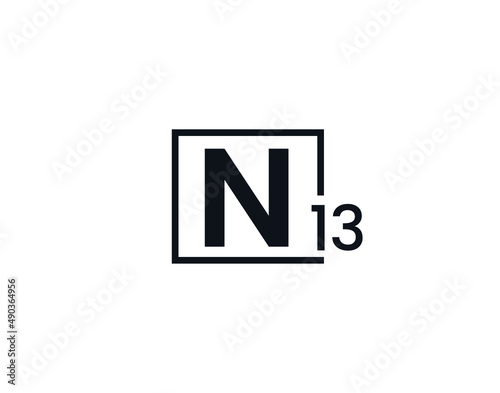 N13, 13N Initial letter logo
