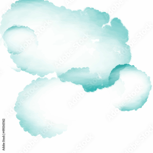 Watercolor vector drawing. Turquoise spots