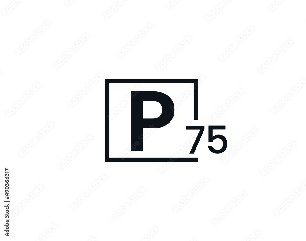 P75, 75P Initial letter logo P75, 75P Initial letter logo