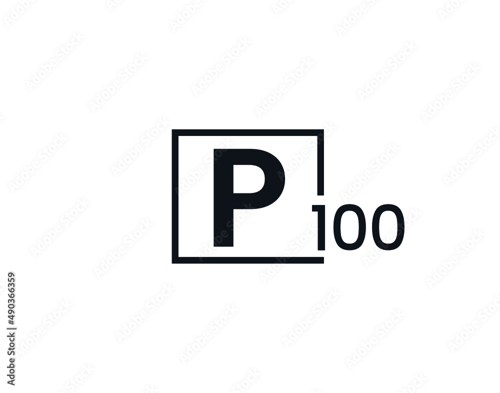 P100, 100P Initial letter logo