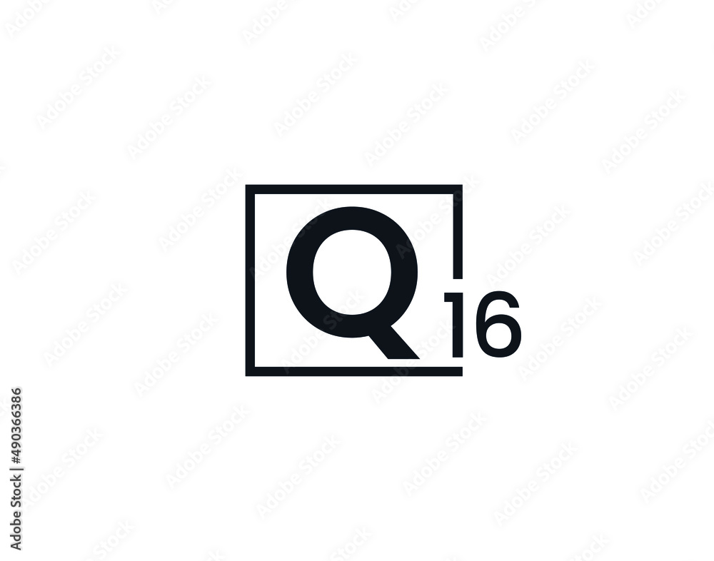 Q16, 16Q Initial letter logo Q16, 16Q Initial letter logo