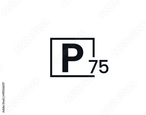 P75, 75P Initial letter logo
