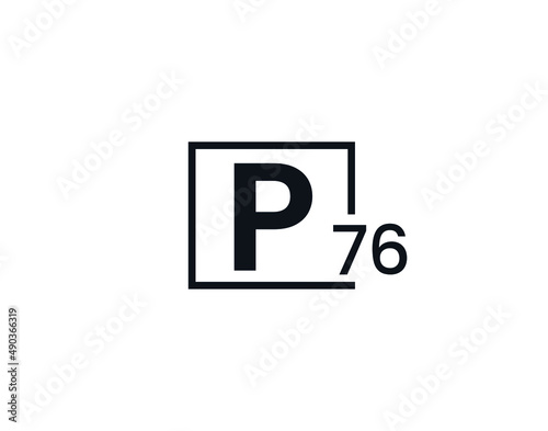 P76, 76P Initial letter logo