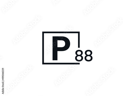 P88, 88P Initial letter logo