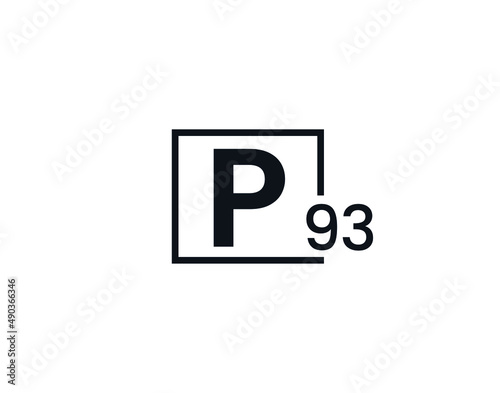 P93, 93P Initial letter logo