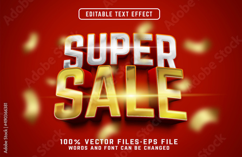 Super sale 3d text effect premium vectors