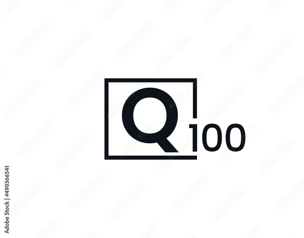 Q100, 100Q Initial letter logo Q100, 100Q Initial letter logo