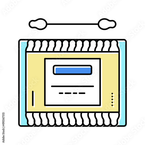 baby cotton swabs color icon vector illustration