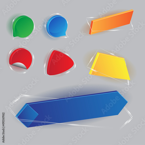 Free Download 3D Glass banner promotional badges and sale tags. price tag sale. vector price. tag sale - GFXLoad