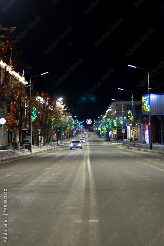 Fototapeta premium night traffic in the city