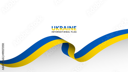 Ukraine flag wave flowing flutter banner concept and white copy space background vector