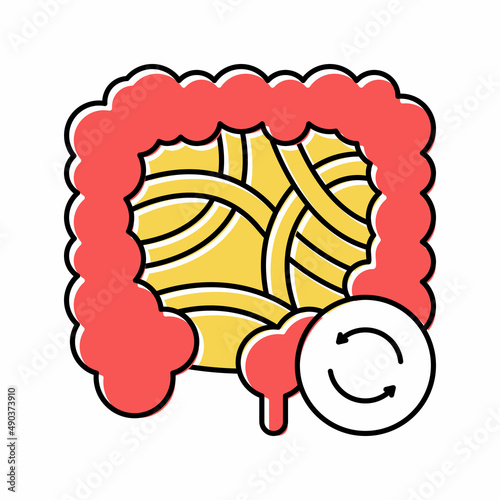 intestines transplant color icon vector illustration