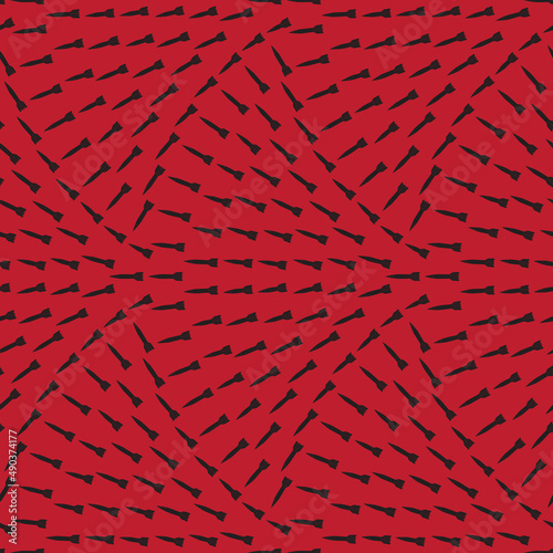 Vector seamless pattern from black  ballistic missile from East on a blood red background. Air attack, military invasion, strategic weapons, enemy raid print