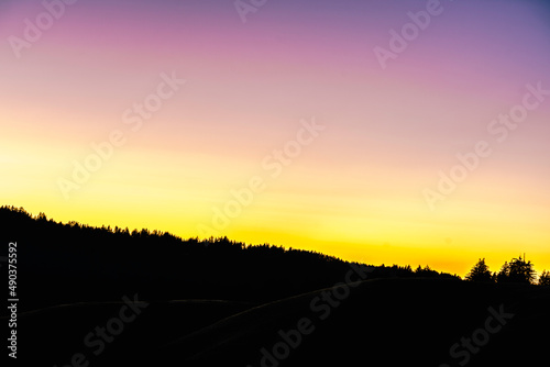 sunset over the clouds