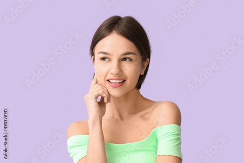 Portrait of pretty thoughtf...