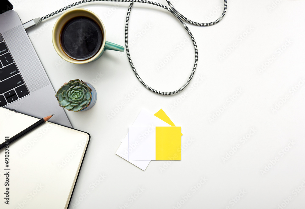 Blank business card to add own text on corporate desk background Stock ...