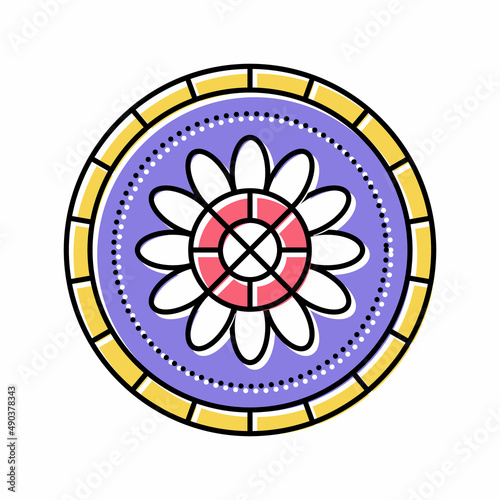 boho astrological color icon vector illustration