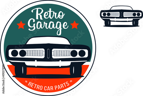 Leinwand Poster Retro Garage motor parts car logo design