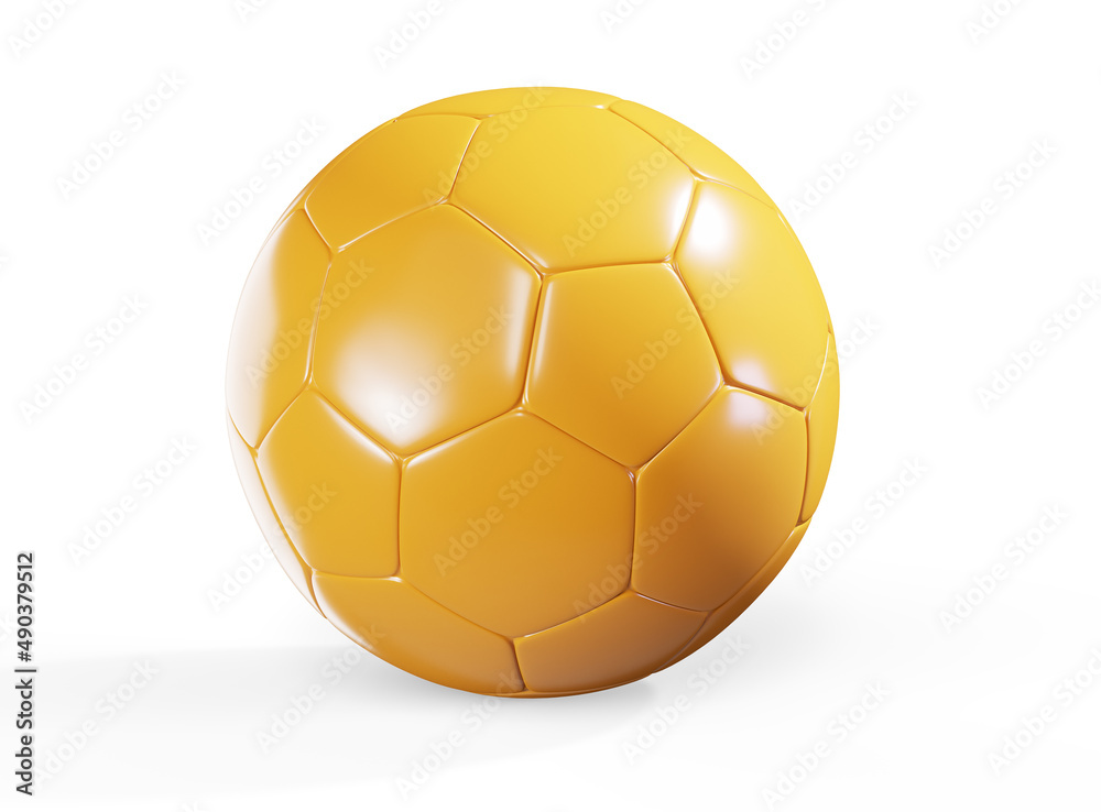 Golden soccer ball isolated on white background 3d render Golden soccer ball isolated on white background 3d render