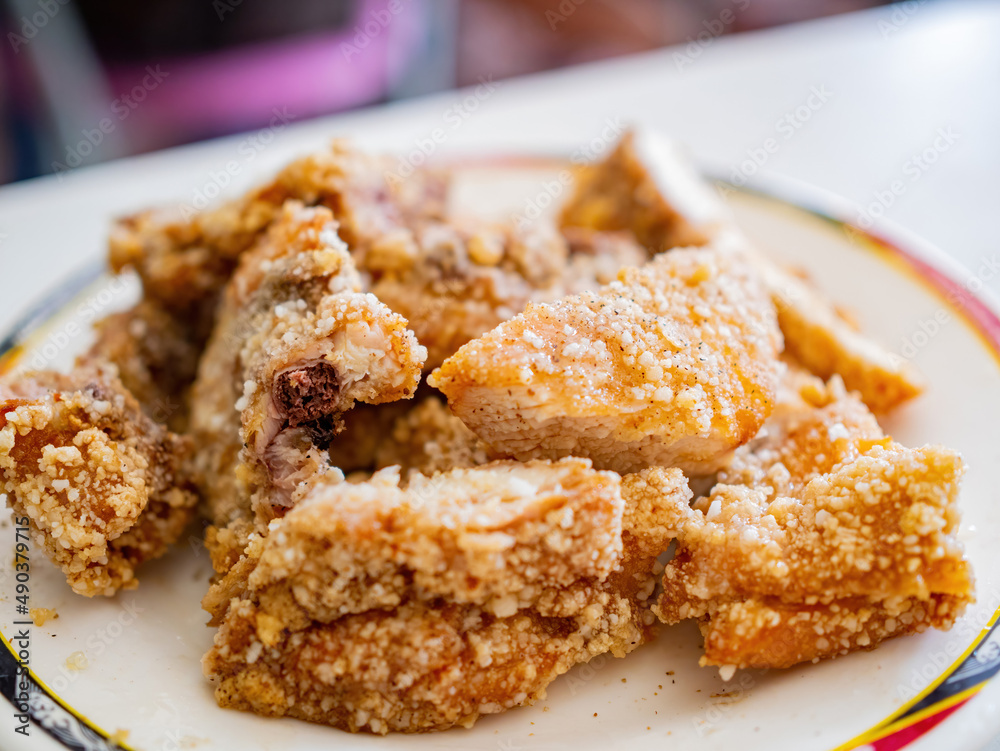 Close up shot of deep fried fish stick