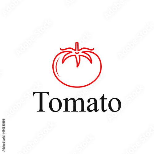 Tomato line logo design. Tomato logo design template