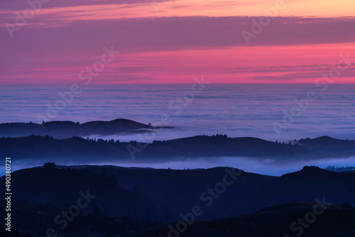 sunset in the mountains