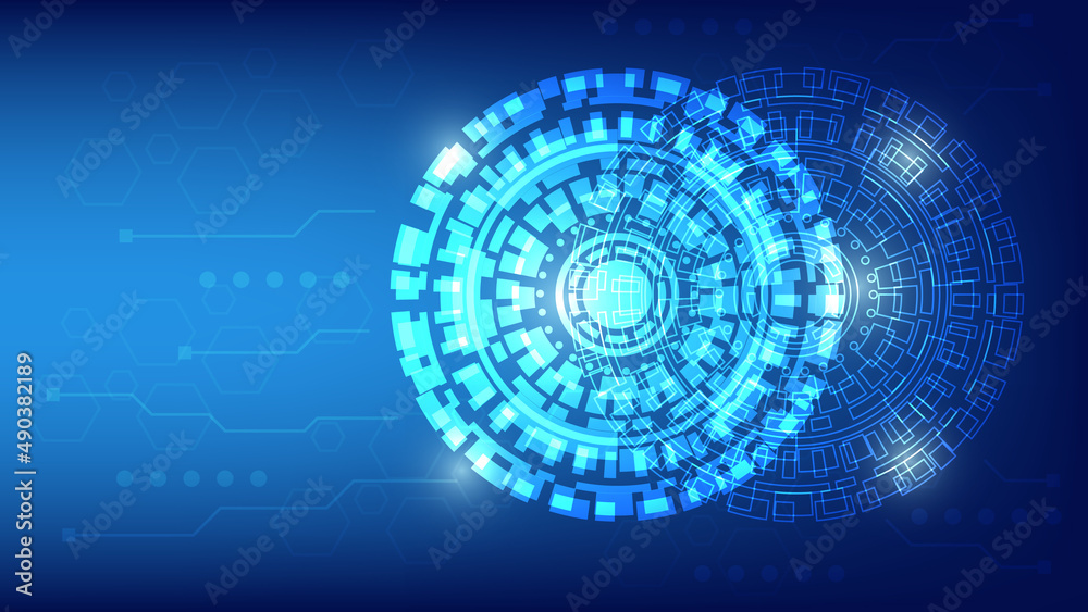 Hi tech technology background. futuristic digital computer data system concept
