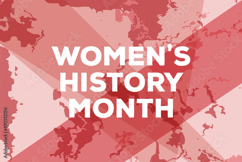 Women's History Month with grunge texture contributions women events celebrated in March history contemporary society poster postcard banner