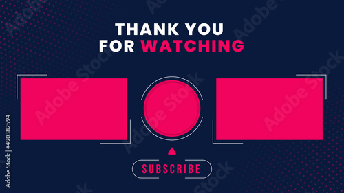 Youtube End Screen Template. Youtube Video Template, background, Outro Card, 
endscreen, banner, channel. Social media design.